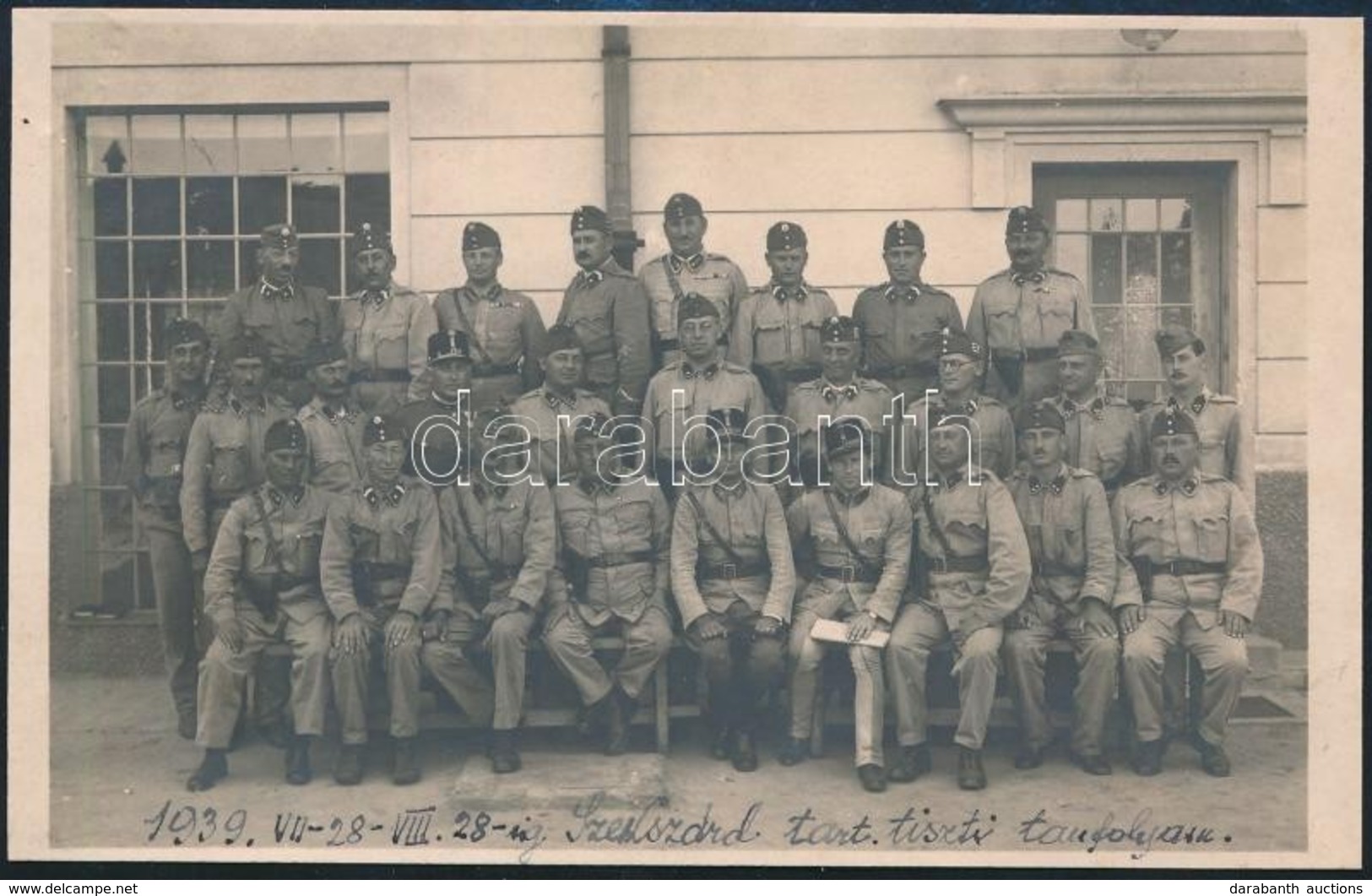 1939 Szekszárd, Tartalékos Tiszti Tanfolyam, Feliratozott, Vintage Fotólap,8,3x13 Cm - Sonstige & Ohne Zuordnung