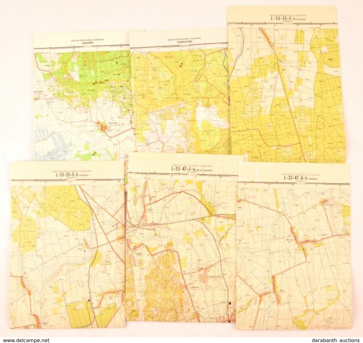 1971-1990 8 Db Topográfiai Térkép Zala-ÉNy Balaton Megyei Településekről (Keszthely, Vonyarcvashegy, Lesencistvánd, Zala - Autres & Non Classés