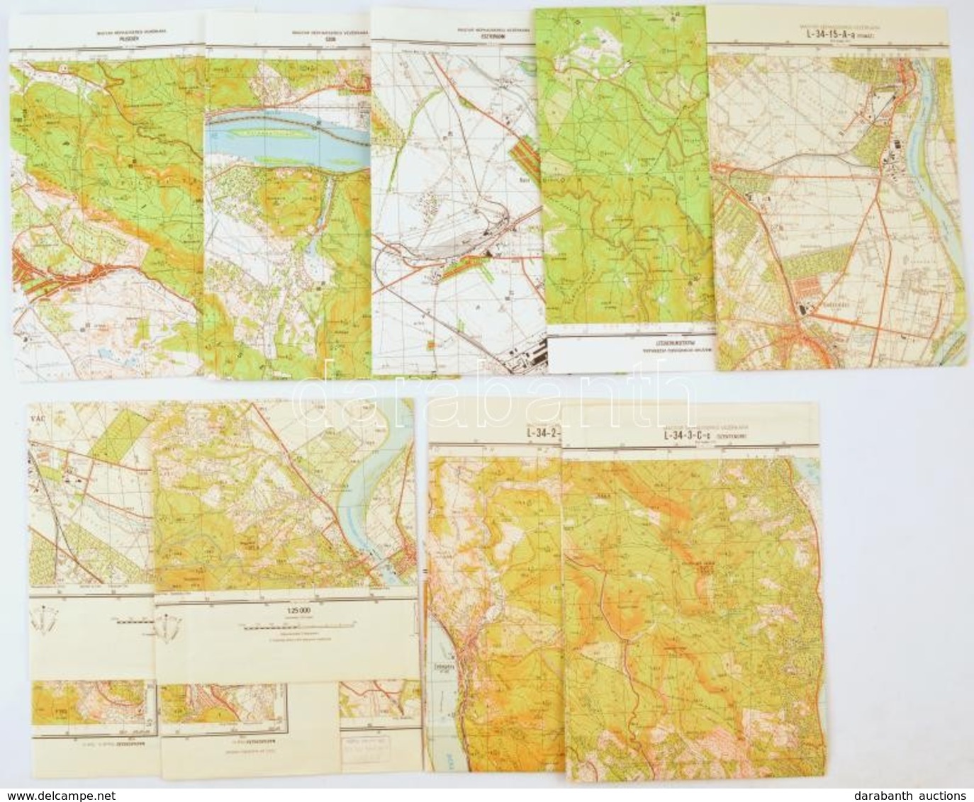 1974-1988 9 Db Topográfiai Térkép A Dunakanyar-menti Településekről (Esztergom, Szob, Piliscsév, Pilisszentkereszt, Pomá - Sonstige & Ohne Zuordnung