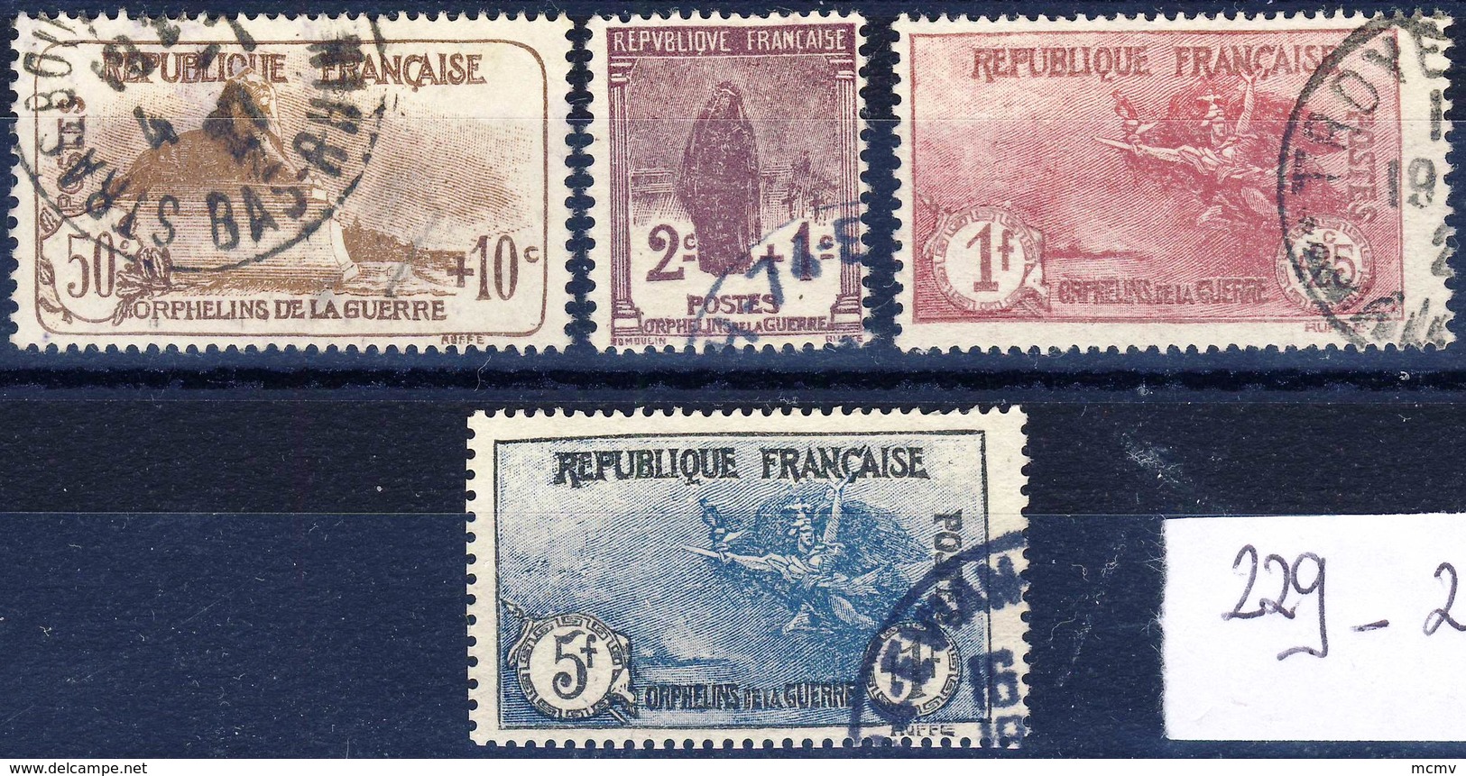 229 à 232 ORPHELINS De GUERRE OBLITERES ANNEE 1926 - Used Stamps