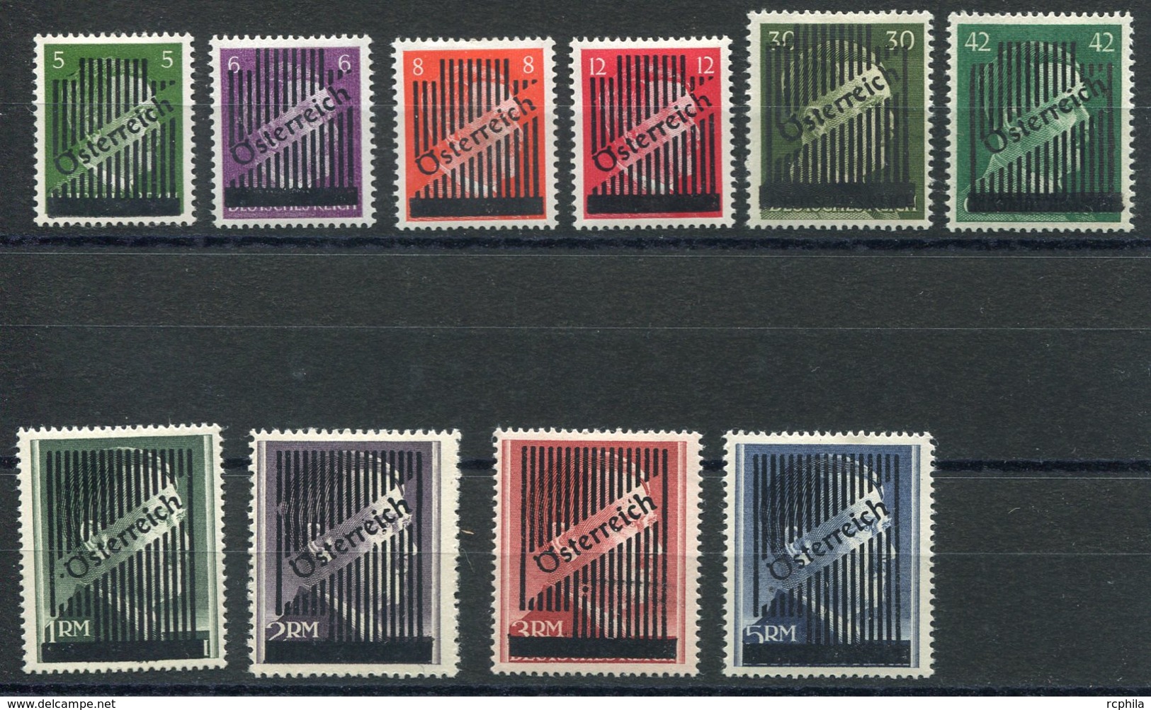 RC 15285 AUTRICHE N° 543 / 552 SÉRIE TIMBRES ALLEMANDS SURCHARGÉS COTE 180€ NEUF * MH - Unused Stamps