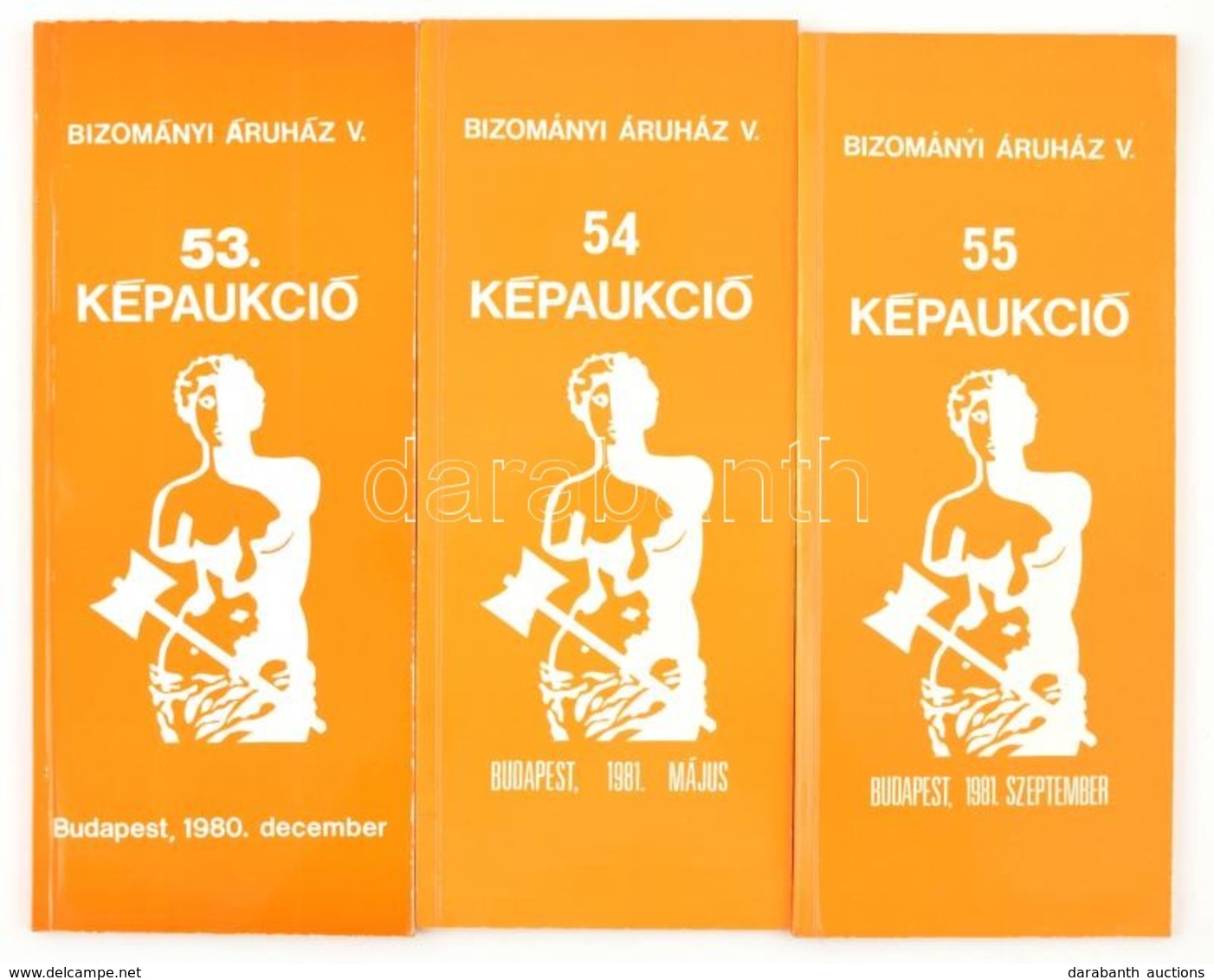 1980-1981 BÁV 53-54. Sz. Képaukciós Katalógusai (1980. Dec.,1981. Május, Szept.) Leütési árakkal. - Ohne Zuordnung