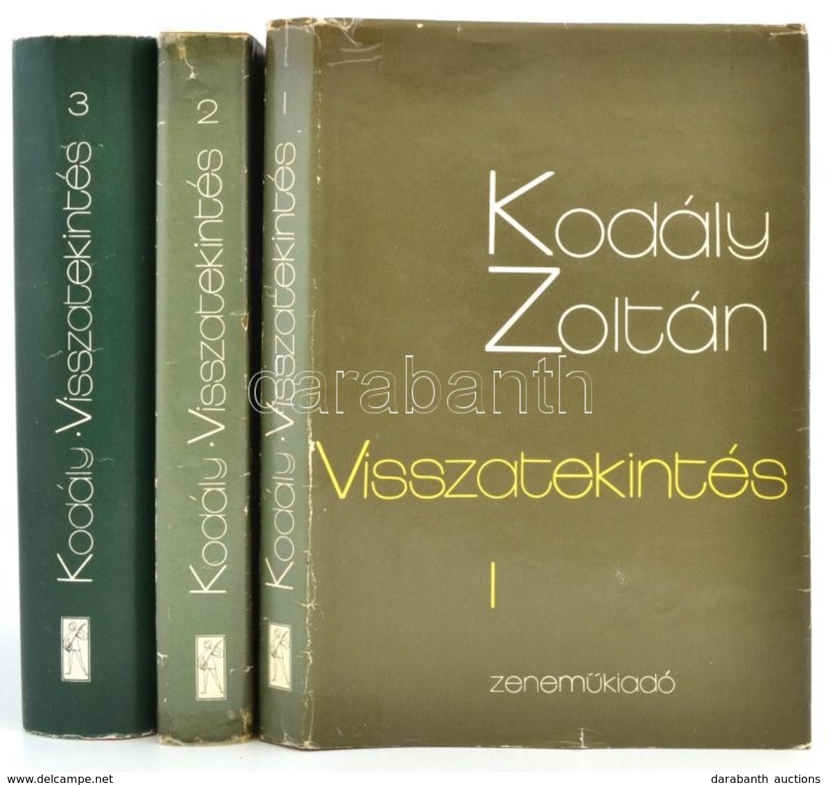 Kodály Zoltán: Visszatekintés 1-3. Bp., 1974. Zeneműkiadó. Kiadói Egészvászon Kötés, Papír Védőborítóval. - Non Classés