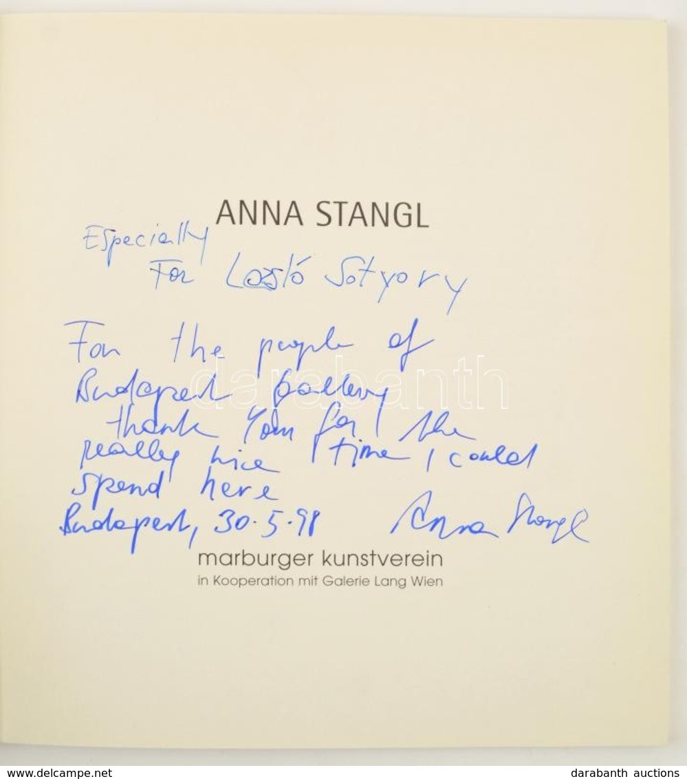 Anna Stangl 2 Könyve: 
Dr. Brigitte Borchhardt-Birbaumer-Robert Pfaller: Anna Stangl. Wien, én., Marburger Kunstverein.  - Ohne Zuordnung