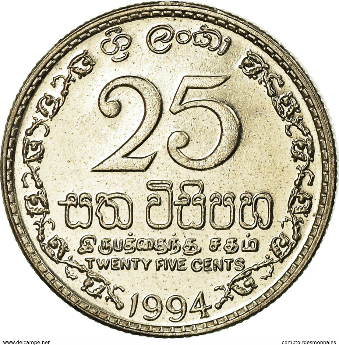 Monnaie, Sri Lanka, 25 Cents, 1994, SUP, Copper-nickel, KM:141.2 - Sri Lanka