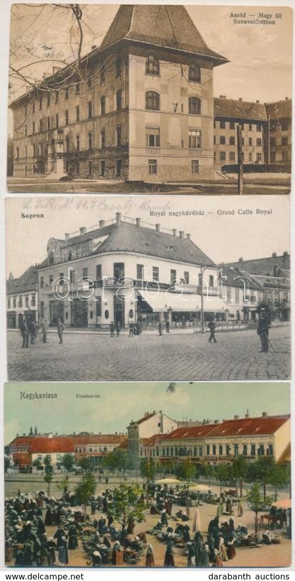 ** * 15 Db RÉGI Magyar Városképes Lap, Vegyes Minőség / 15 Pre-1945 Hungarian Town-view Postcards, Mixed Quality - Non Classés