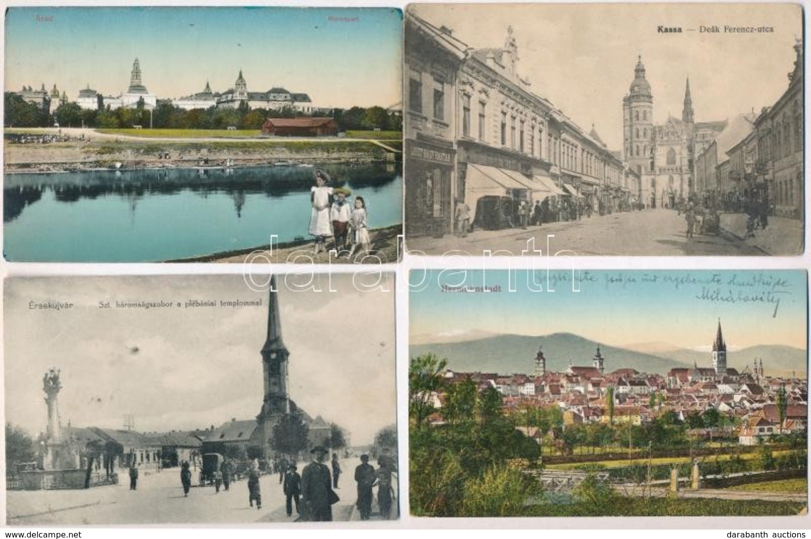 ** * 14 Db RÉGI Történelmi Magyar és Külföldi Városképes Lap, Vegyes Minőség / 14 Pre-1945 Town-view Postcards From The  - Non Classés