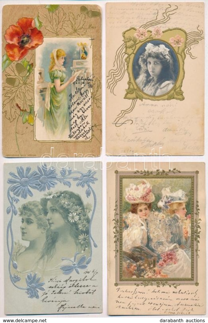 ** * 11 Db RÉGI Motívumlap: Hölgyek, Vegyes Minőség / 11 Pre-1945 Motive Postcards: Ladies, Mixed Quality - Non Classés