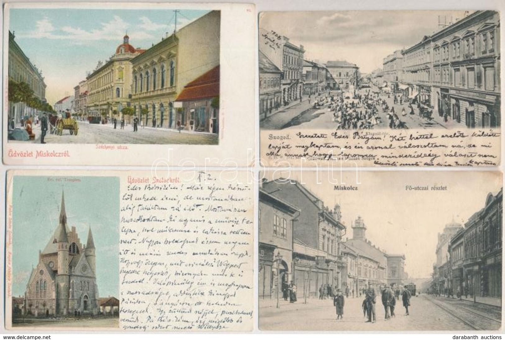 ** * 7 Db RÉGI Magyar Városképes Lap, Vegyes Minőség / 7 Pre-1905 Hungarian Town-view Postcards, Mixed Quality - Ohne Zuordnung