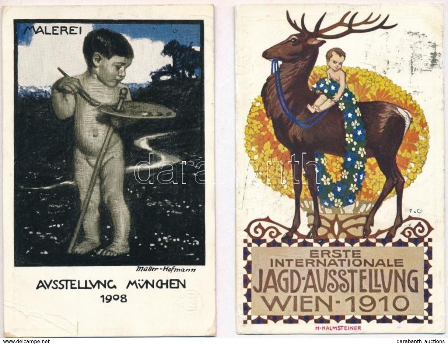 * 4 Db RÉGI Külföldi Reklám Motívum Képeslap / 4 Pre-1945 European Advertising Motive Postcards: 1910 Erste Internationa - Ohne Zuordnung