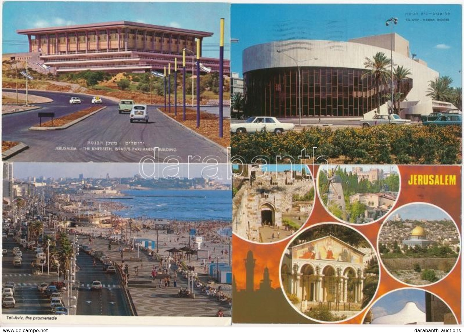 ** * 31 Db MODERN Izraeli Városképes Lap, Egy Leporelloval / 31 Modern Israel Town-view Postcards With 1 Leporello - Ohne Zuordnung