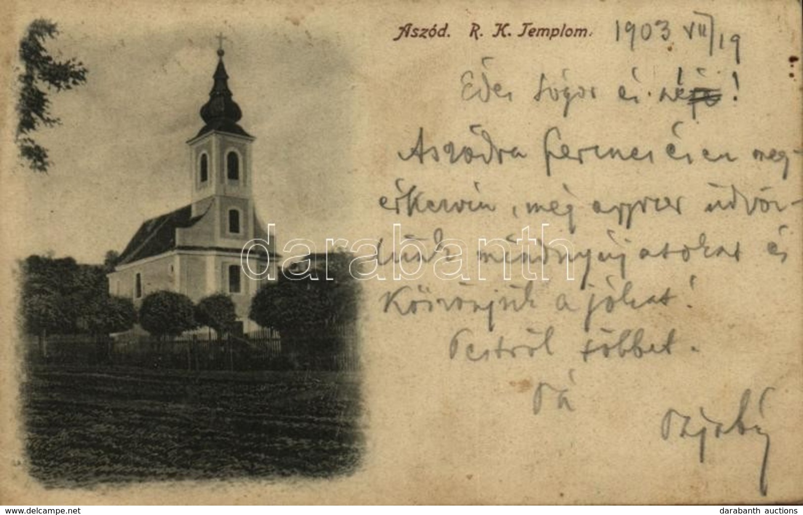 T2/T3 1903 Aszód, Római Katolikus Templom (EK) - Non Classés