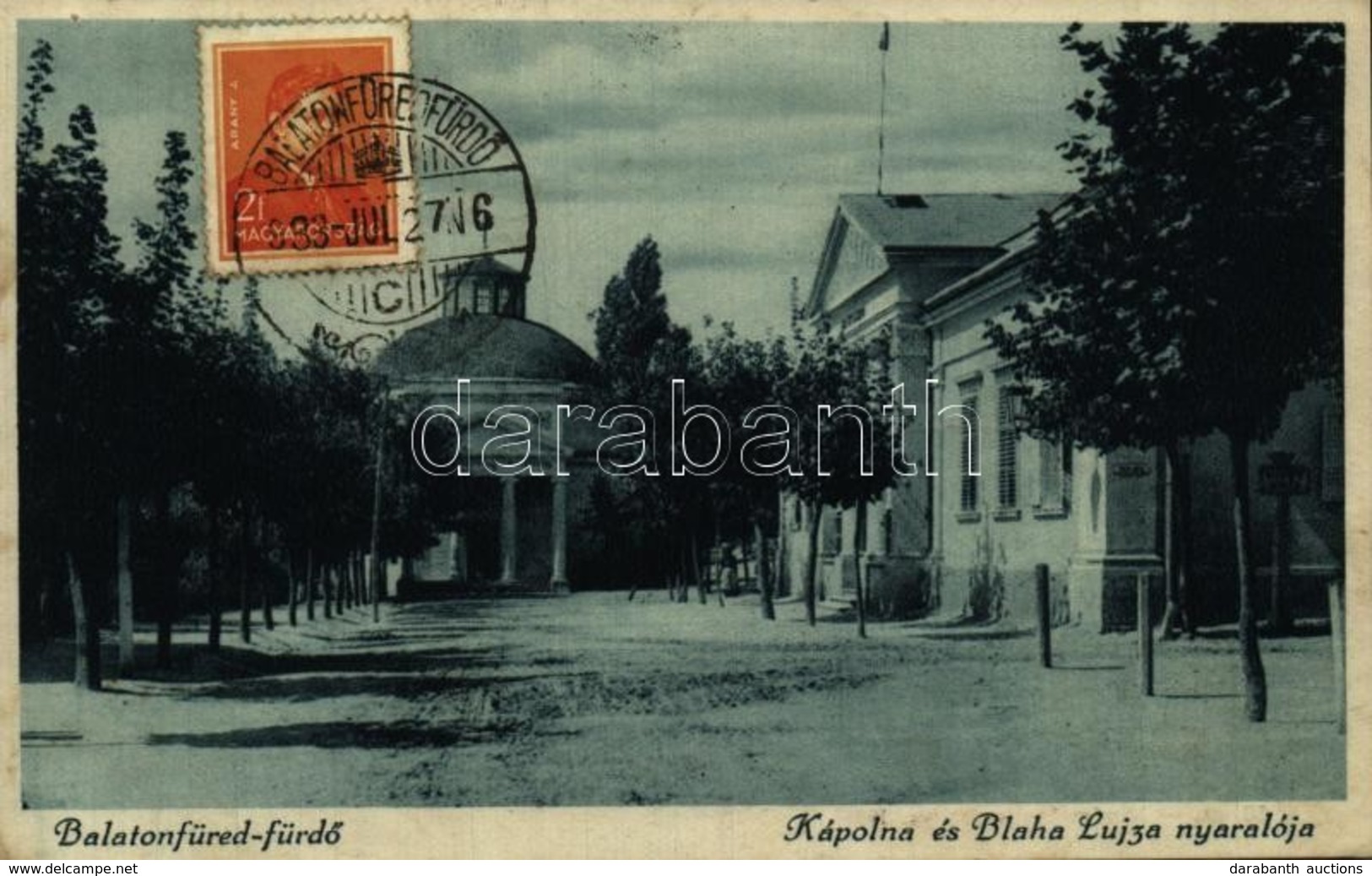 T2 1933 Balatonfüred-fürdő, Kápolna, Blaha Lujza Nyaraló. TCV Card - Ohne Zuordnung