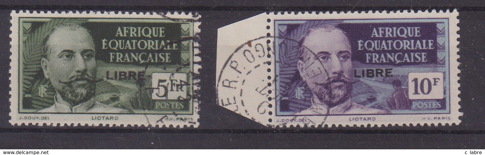 AEF : N° 124 , N° 125 . OBL . SIGNE BRUN . TB . 1940 . - Used Stamps