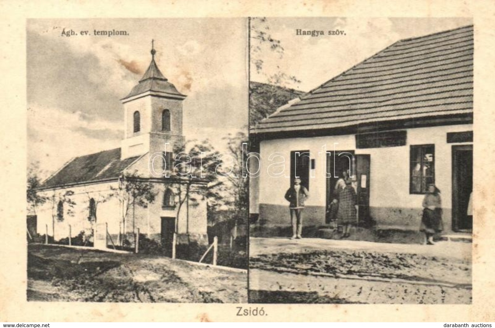 T2/T3 Vácegres, Zsidó; Evangélikus Templom, Hangya Fogyasztási Szövetkezet üzlete (fl) - Ohne Zuordnung