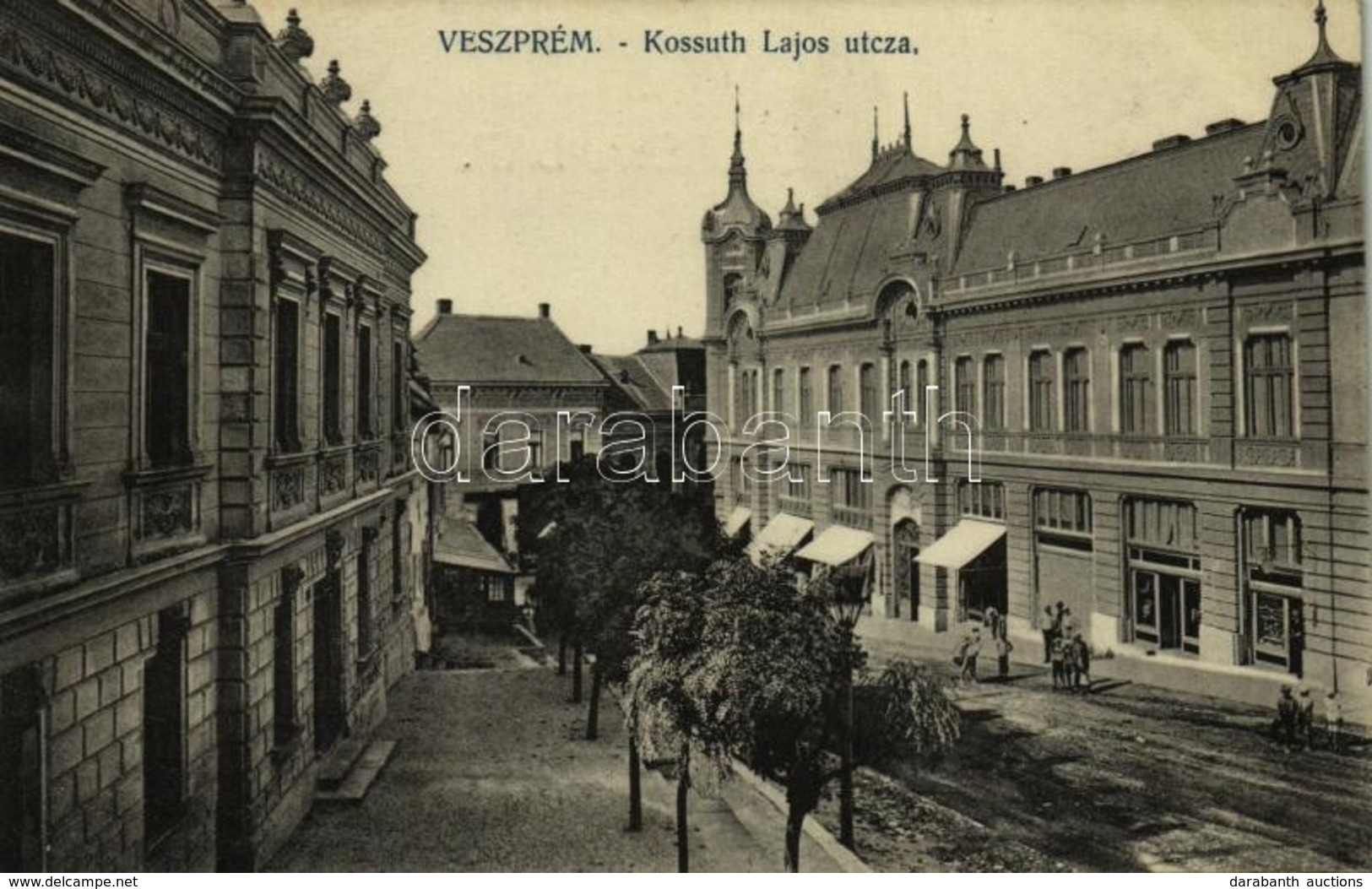 T2 1913 Veszprém, Kossuth Lajos Utca. Kiadja A Pongrácz Dohánytőzsde - Non Classés