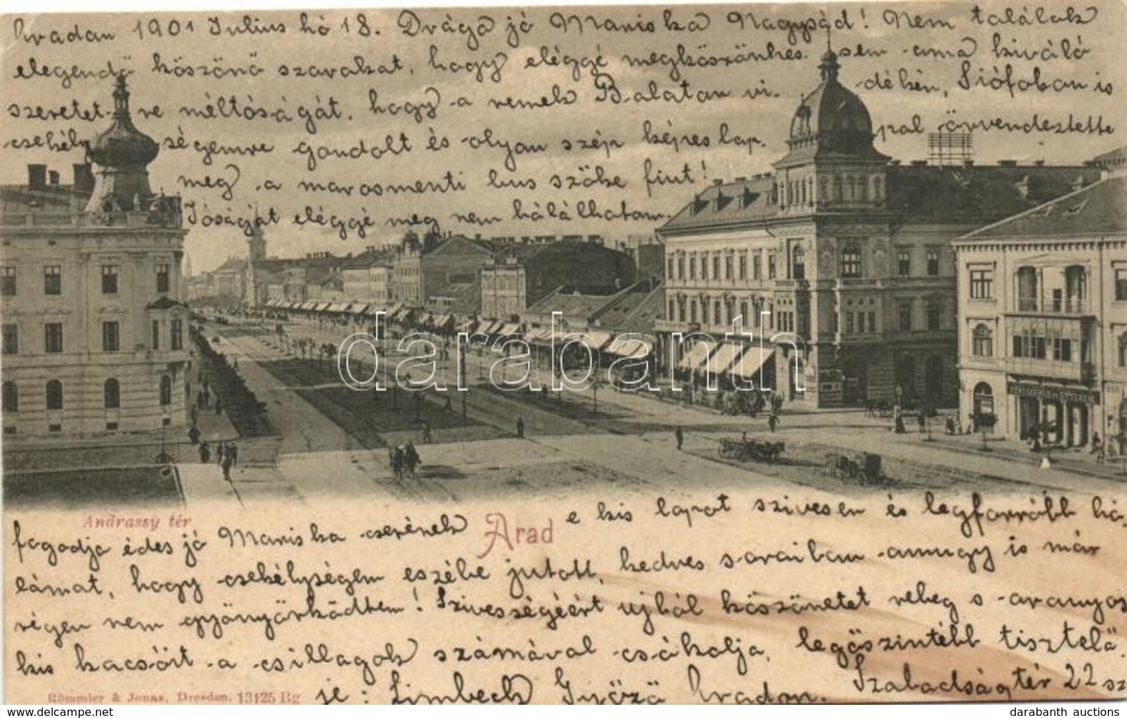 T2/T3 1901 Arad, Andrássy Tér, Sörcsarnok és étterem / Square, Beer Hall And Restaurant (EK) - Non Classés