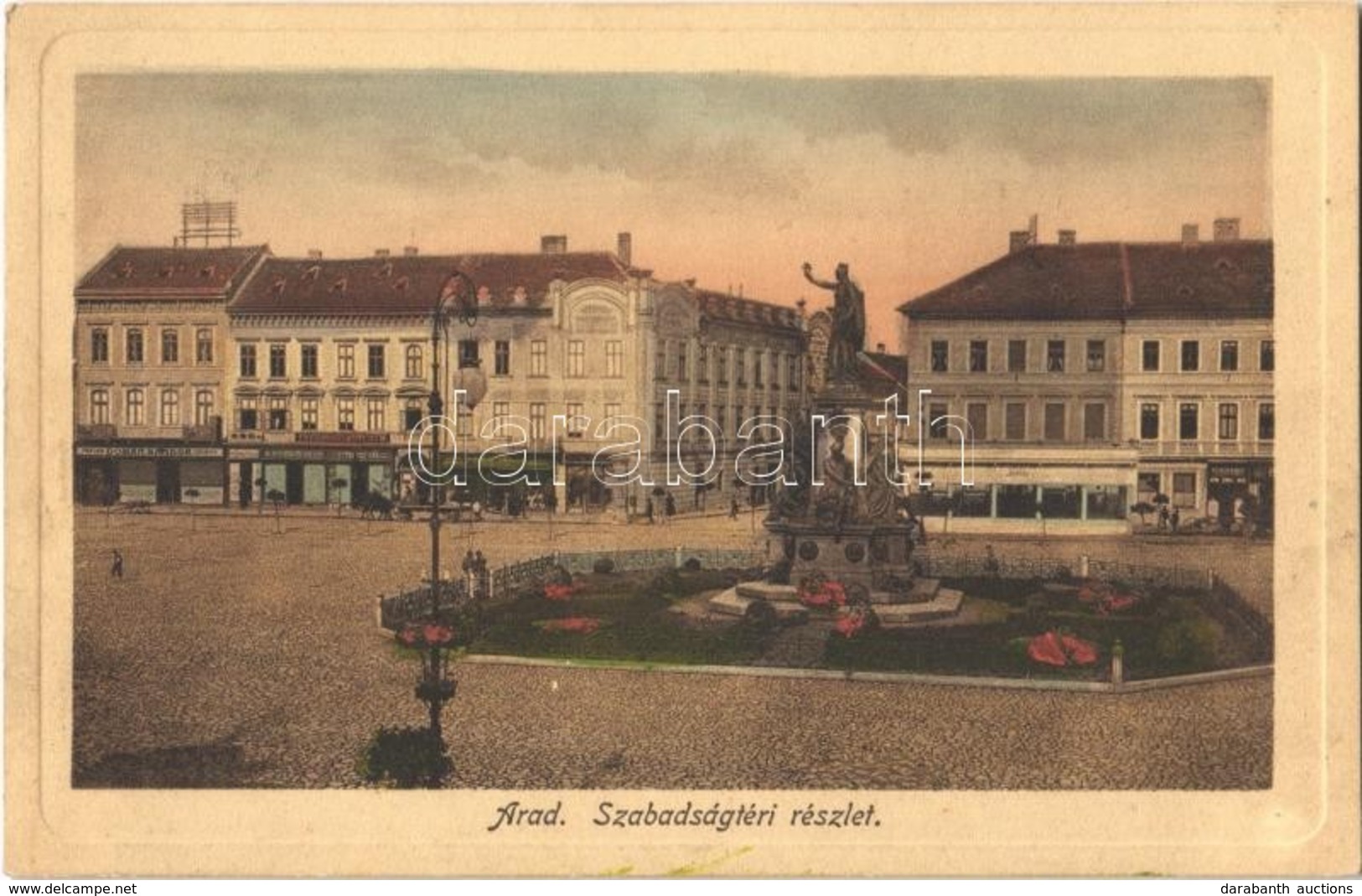 T2 Arad, Szabadság Tér, Domán Sándor, Winternitz Jenő üzlete. Juhász és Társa Kiadása / Square, Shops - Non Classés