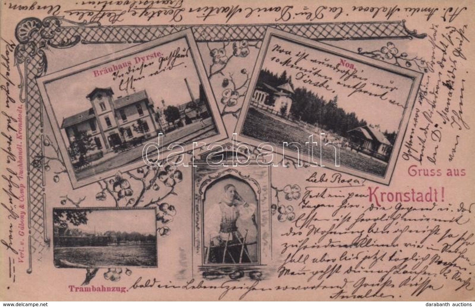 T2 1899 Brassó, Kronstadt, Brasov; Derestye Sörgyár, Noa, Városi Vasút, Folklór / Dyrste Bräuhaus, Noa, Trambahnzug / Da - Non Classés