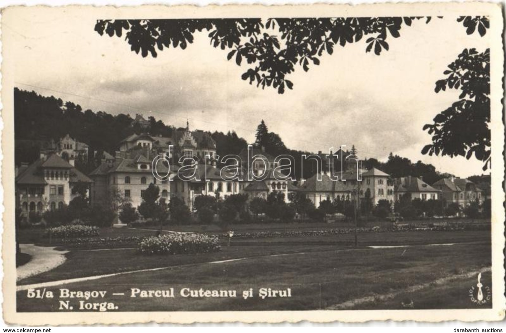 T2 1937 Brassó, Kronstadt, Brasov; Parcul Cuteanu Si Sirul N. Iorga / Központi Park - Non Classés