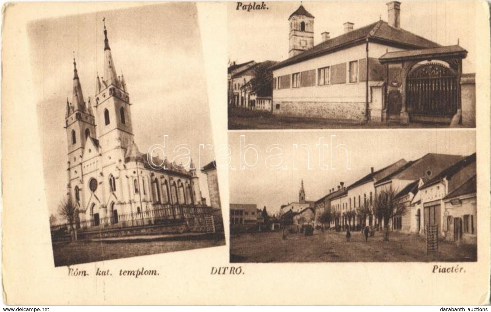 ** T2 Ditró, Gyergyóditró, Ditrau; Paplak, Római Katolikus Templom, Piactér, Székely Kapu / Rectory, Church, Market Squa - Ohne Zuordnung