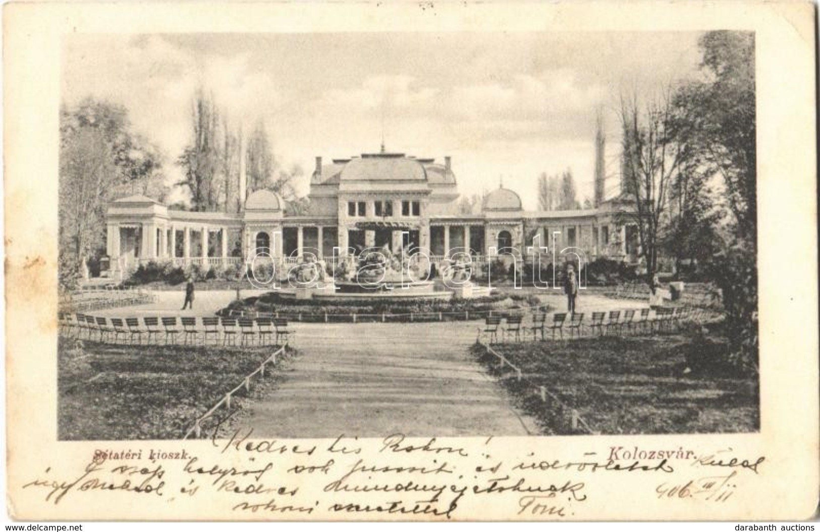 T2/T3 1906 Kolozsvár, Cluj; Sétatéri Kioszk / Kiosk, Restaurant, Park (EK) - Ohne Zuordnung