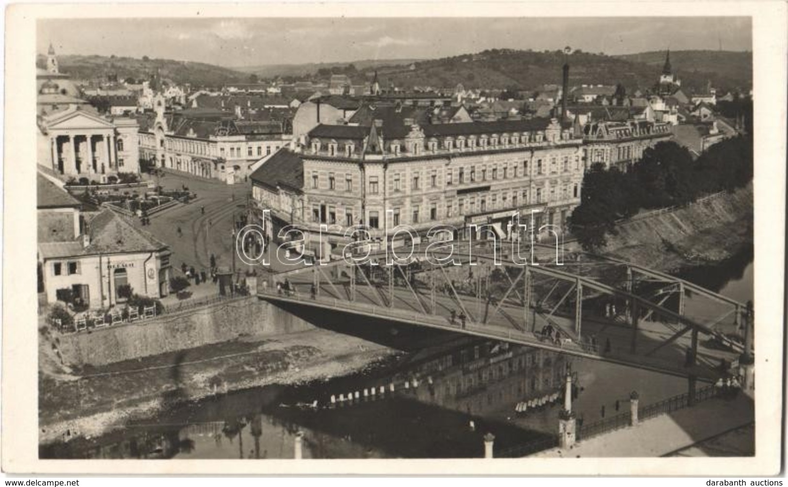 T2 1944 Nagyvárad, Oradea; Körösparti Részlet, Híd, üzletek / Cris River, Bridge, Shops - Ohne Zuordnung