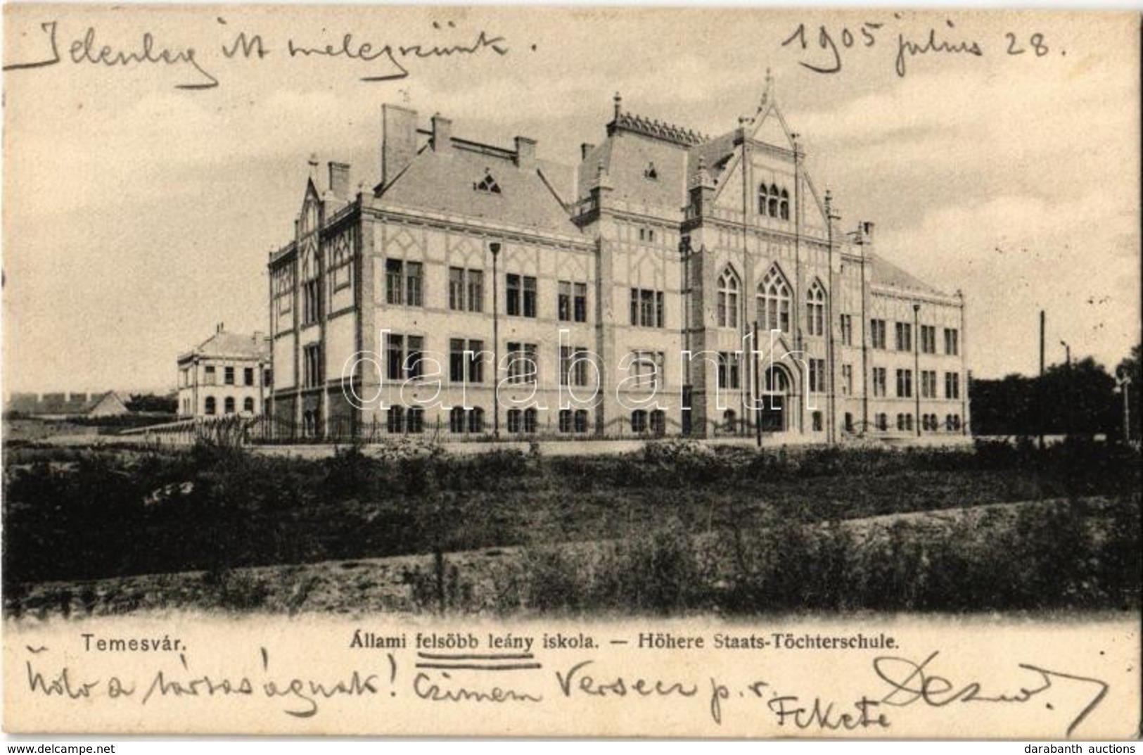 T2 1905 Temesvár, Timisoara; Állami Felsőbb Leány Iskola / Girl School - Ohne Zuordnung