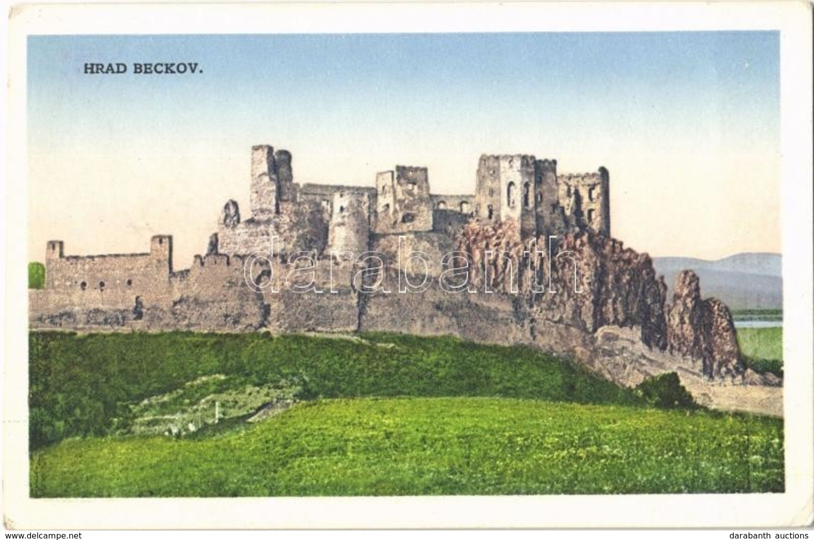 * T2/T3 Beckó, Beczkó, Beckov; Beckó Vára A Vágvölgyben. Kiadja Schwarcz Vilmos / Beckovsky Hrad, Povazie / Castle Ruins - Sonstige & Ohne Zuordnung