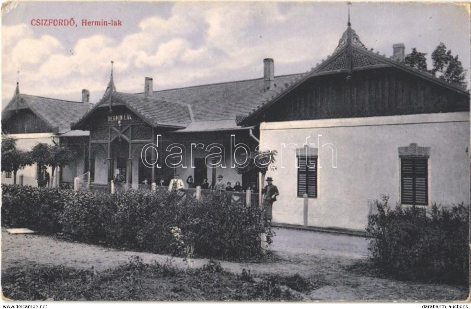 T2/T3 1917 Csízfürdő, Kúpele Cíz; Hermin Lak. Szoyka Pál Kiadása / Villa (EK) - Autres & Non Classés