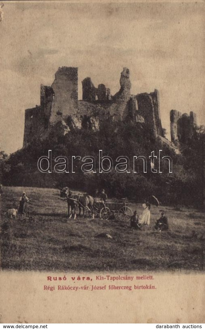 ** T2/T3 Hrussó, Rusó, Hrusov; Rákóczy Vár Kistapolcsányi József Főherceg Birtokán / Castle Ruins Near Topolcianky /  Hr - Autres & Non Classés