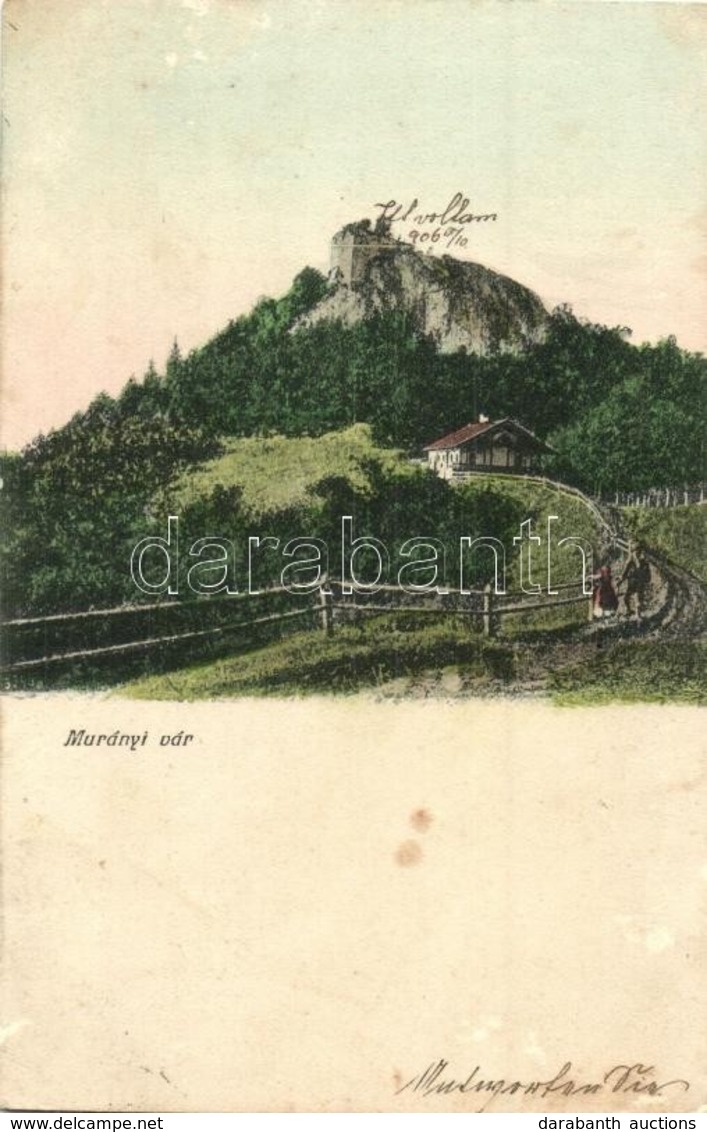 T2/T3 1906 Murány, Murányalja, Muránsky Hrad; Vár / Schloss / Castle (felszíni Sérülés / Surface Damage) - Autres & Non Classés