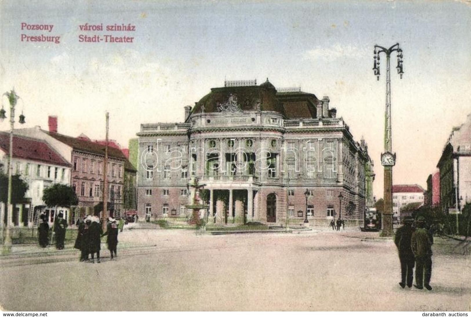 * T2 Pozsony, Pressburg, Bratislava; Városi Színház, Villamos / Theatre With Tram - Autres & Non Classés