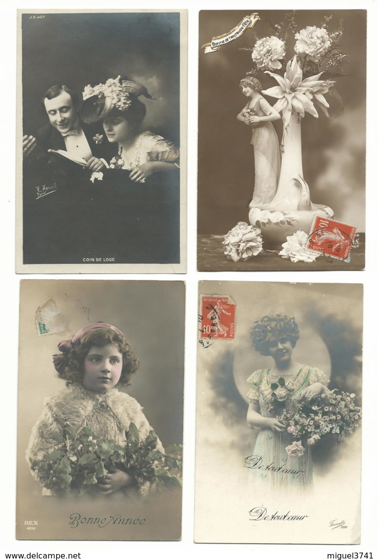 BEAU LOT DE 20 CARTES POSTALES FANTAISIE / ANNEE DEBUT 1900 . Cartes Ecrite .LOT 1 FRAIS DE LIVRAISON VOIR ANNONCE - 5 - 99 Cartoline