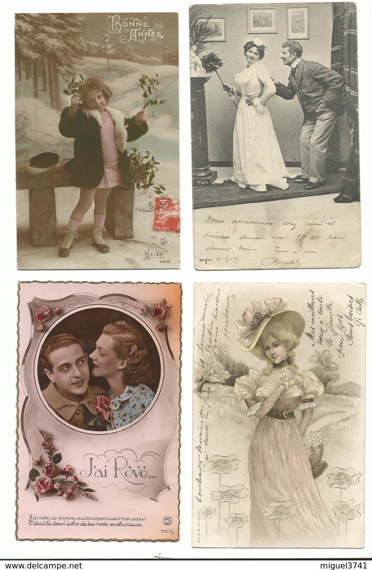 BEAU LOT DE 20 CARTES POSTALES FANTAISIE / ANNEE DEBUT 1900 . Cartes Ecrite .LOT 5 FRAIS DE LIVRAISON VOIR ANNONCE - 5 - 99 Postcards