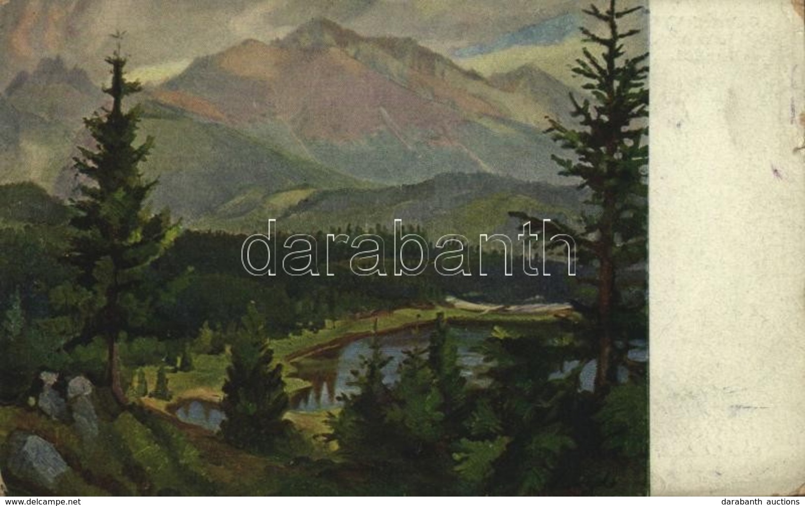 ** T2/T3 Tátra, Vysoké Tatry; Koncista / Koncsiszta, Keskeny-tető / Mountain, Lake, Art Postcard. Seria I. Cislo 13. S:  - Autres & Non Classés