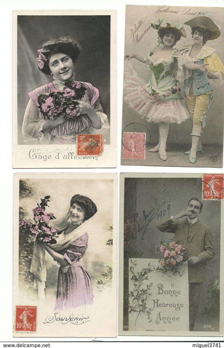 BEAU  LOT DE 20 CARTES POSTALES FANTAISIE / ANNEE DEBUT 1900 . Cartes Ecrite .lot 8 FRAIS DE LIVRAISON VOIR ANNONCE - 5 - 99 Cartoline