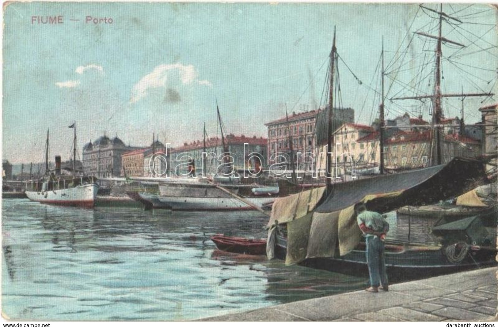 T2/T3 1914 Fiume, Rijeka; Porto / Port And Steamships - Autres & Non Classés