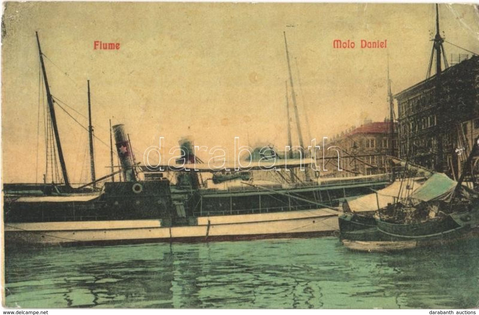 T2/T3 Fiume, Rijeka; Molo Daniel / Port And Steamships. W.L. 9. (EK) - Sonstige & Ohne Zuordnung