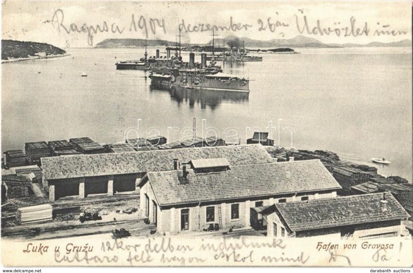 T2 1904 Gruz, Gravosa (Dubrovnik, Ragusa); Luka / Hafen, K.u.K. Kriegsmarine Flotte / Port, Austro-Hungarian Navy Port W - Autres & Non Classés