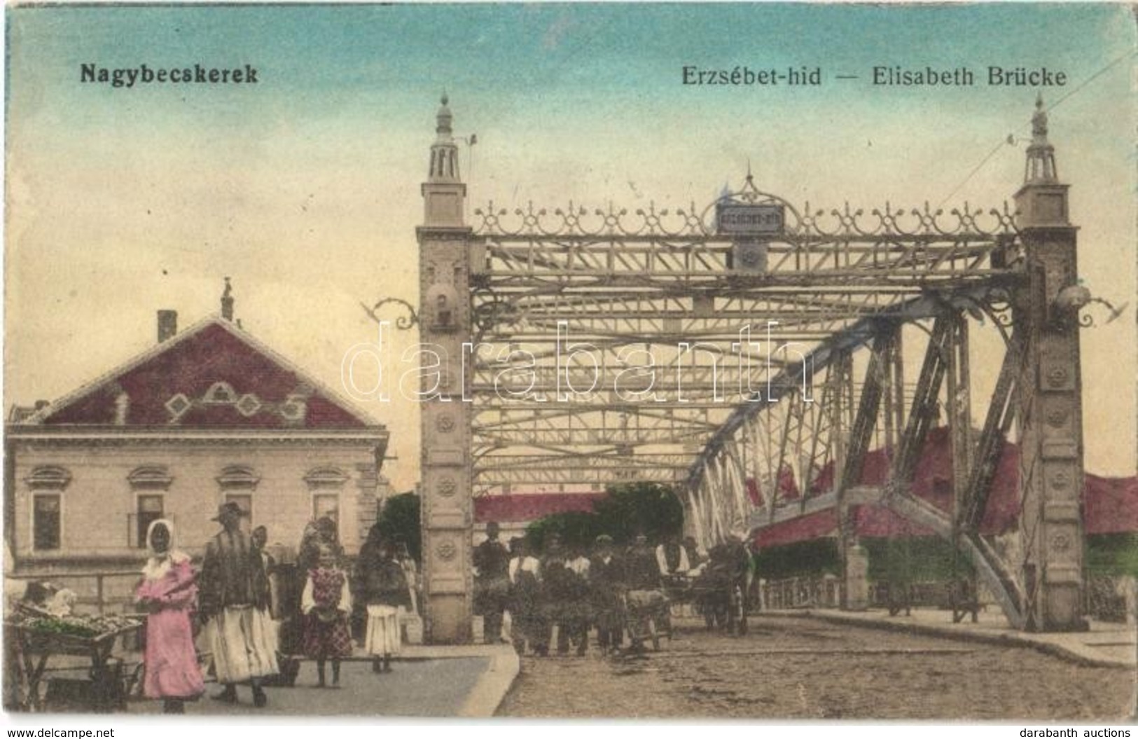 ** T2 Nagybecskerek, Zrenjanin, Veliki Beckerek;  Erzsébet Híd, Utcai árus / Elisabeth Brücke / Bridge, Street Vendor - Ohne Zuordnung