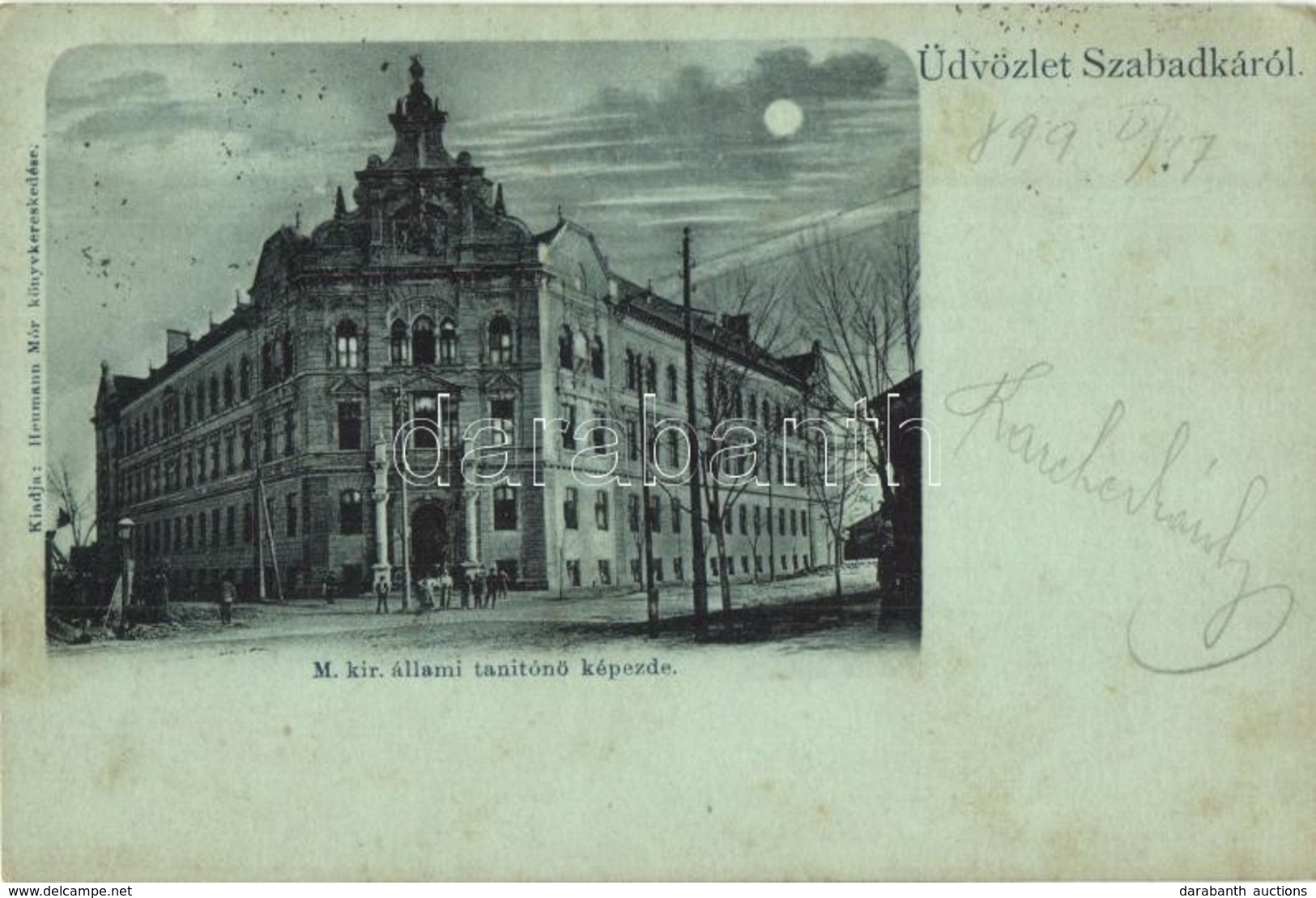 T2 1899 Szabadka, Subotica; M. Kir. állami Tanítónő Képezde, Este / Teachers Training Institute, Night - Ohne Zuordnung
