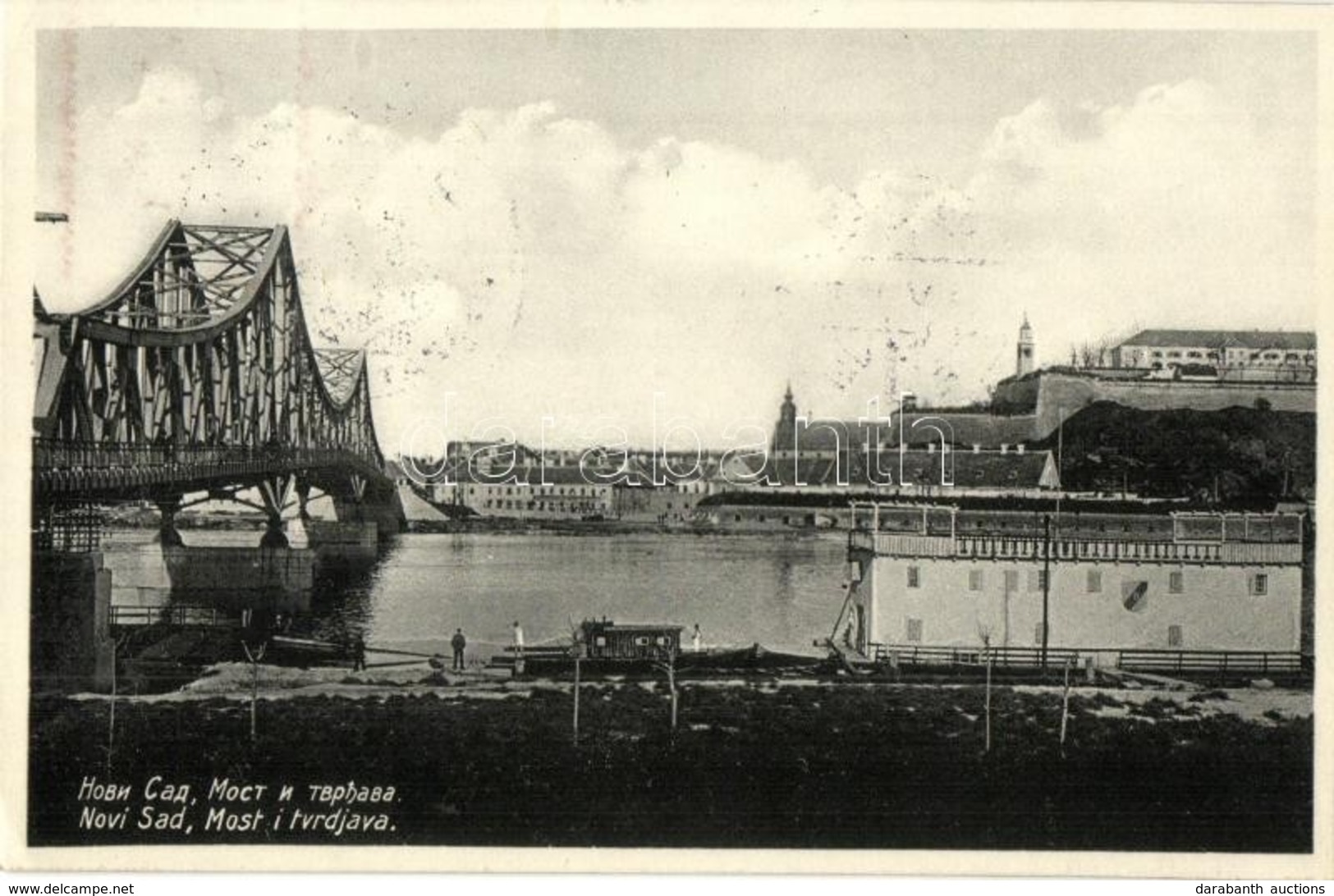 T2 Újvidék, Novi Sad; Folyóparti Látkép A Híddal / River View With Bridge + 1941 Újvidék Visszatért So. Stpl. - Ohne Zuordnung