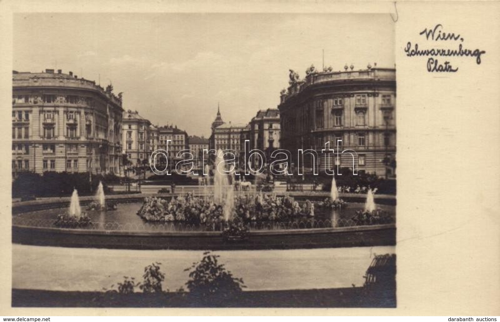 ** T1/T2 Wien, Vienna, Bécs; Schwarzenbergplatz / Square, Fountain, Photo - Sonstige & Ohne Zuordnung