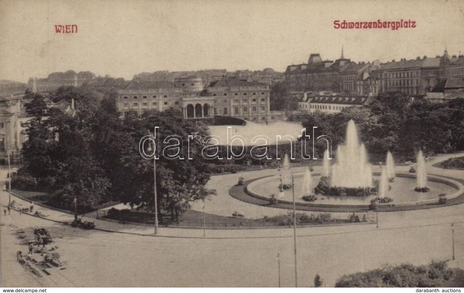 ** T1/T2 Wien, Vienna, Bécs; Schwarzenbergplatz / Square, Fountain, Palace - Autres & Non Classés