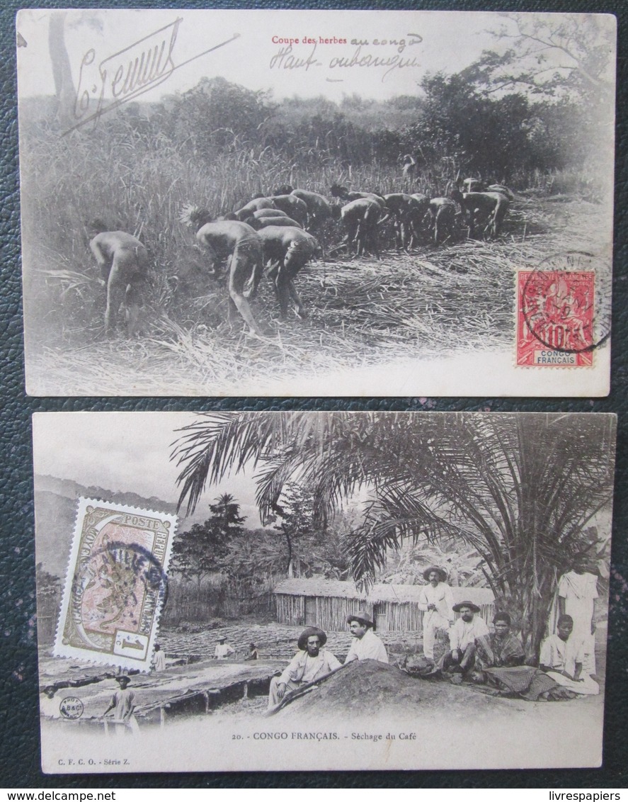 Congo Français Lot 2  Cpa Timbrées - Congo Français