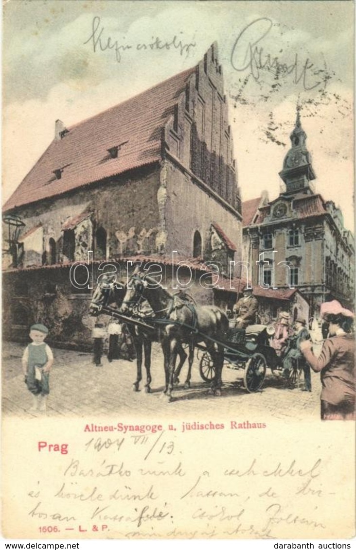 T2/T3 1904 Praha, Prag, Prága, Prague; Altneu-Synagoge U. Jüdisches Rathaus / Old New Synagogue, Jewish Town Hall, Judai - Ohne Zuordnung