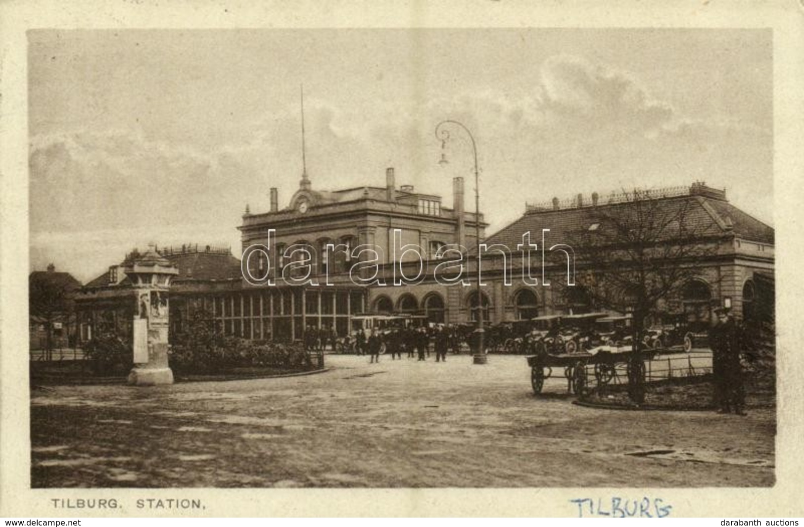 T2 1929 Tilburg, Railway Station, Automobiles - Sonstige & Ohne Zuordnung