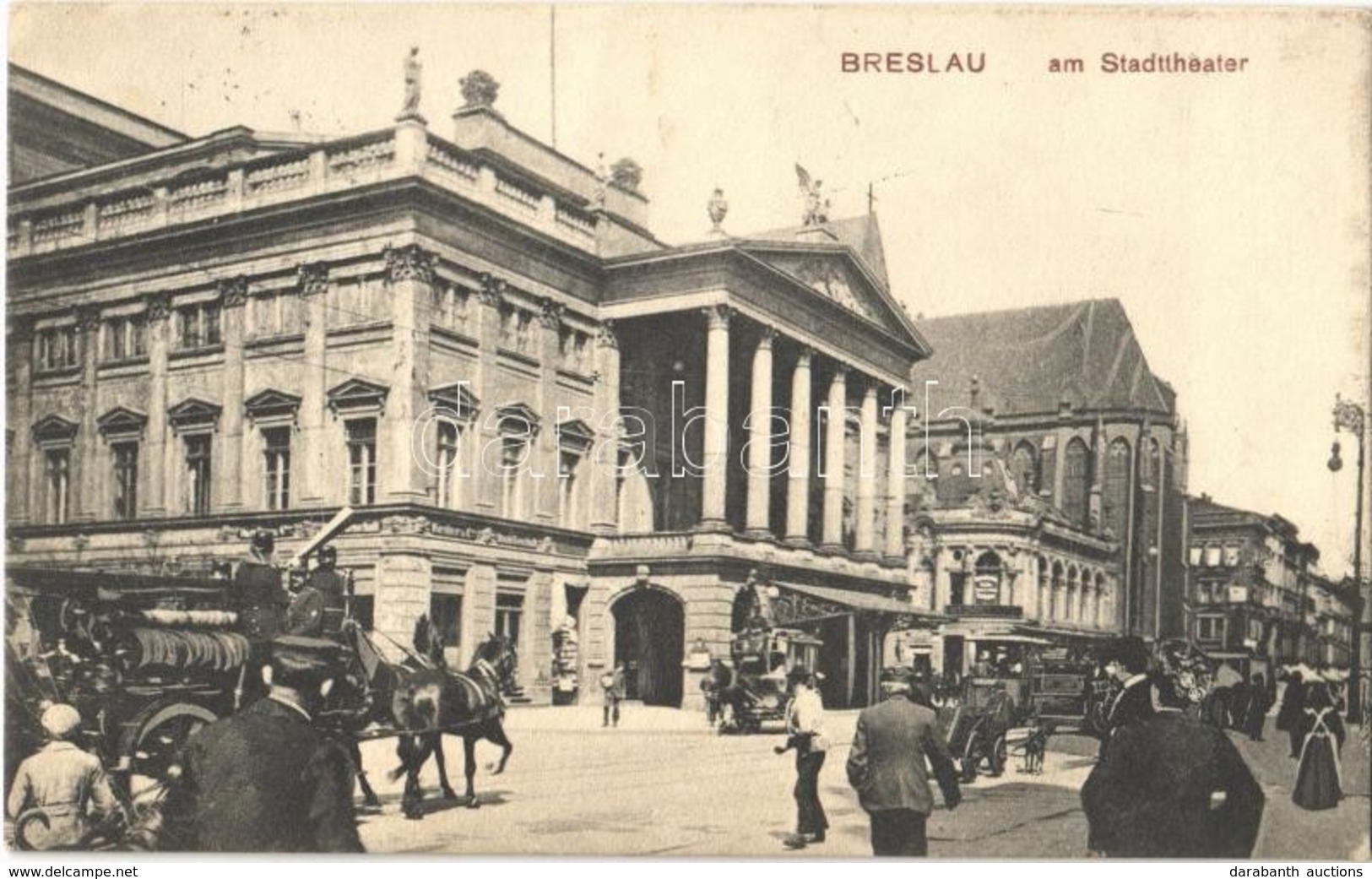 T2/T3 Wroclaw, Breslau; Am Stadttheater / City Theatre, Tram. Ernst Kretschmer 578. - Sonstige & Ohne Zuordnung