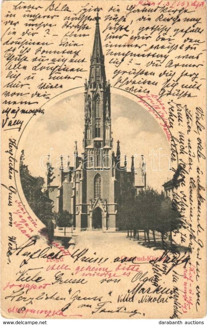 T2/T3 1900 Riga, Gertrud Kirche / Church - Autres & Non Classés